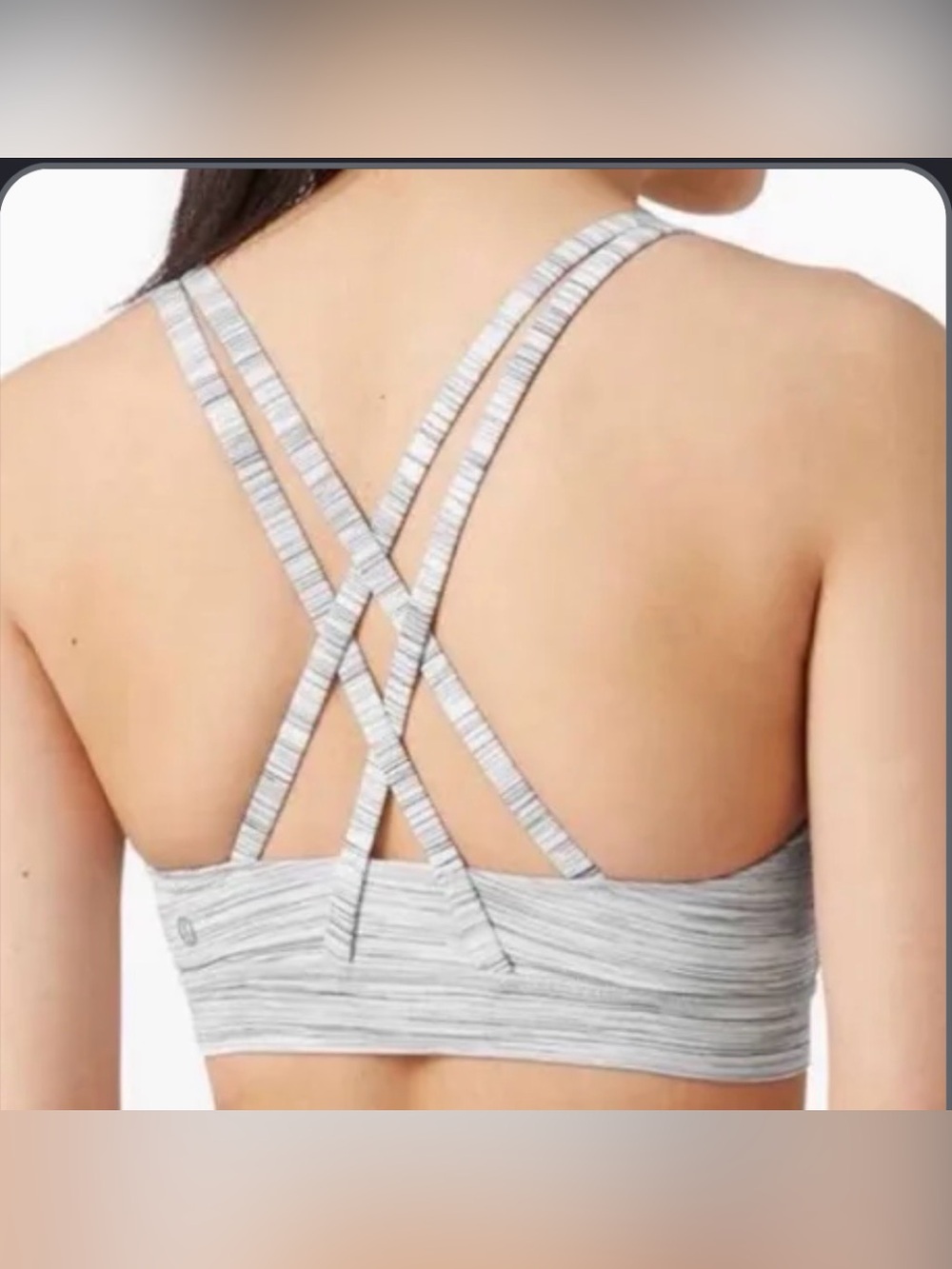 EUC lululemon Free to Be Wild Bra Striped Sports Bra Gray Size 8